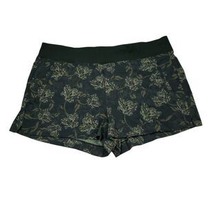 Athleta Trekkie North Printed Shorts Olive Green Plus Size 22 Athletic Stretch
